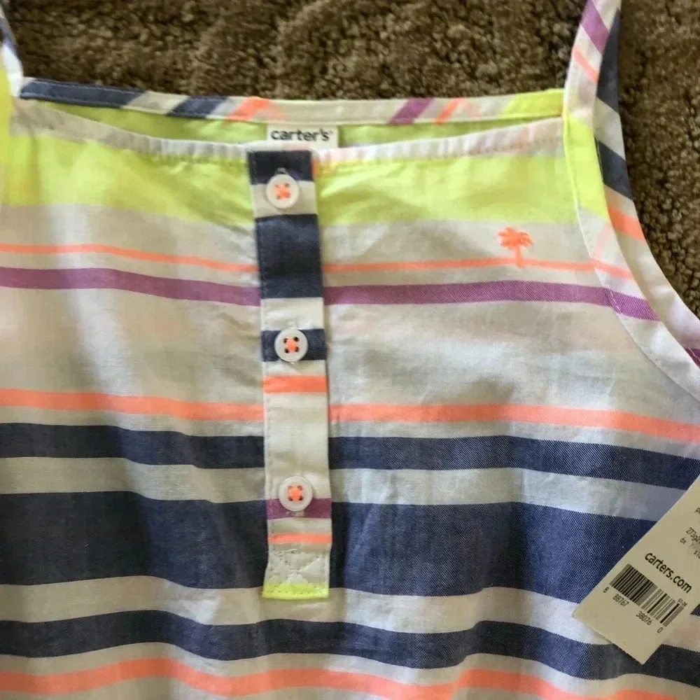 Nwt new carters striped sun dress 6 6x